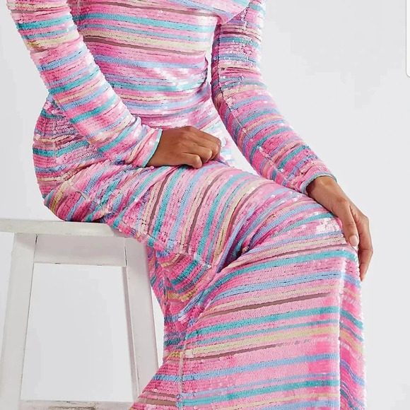 {LoveShackFancy} NWT: Avalyn Maxi Dress in Pitaya Stripe - Size SMALL - Picture 4 of 17